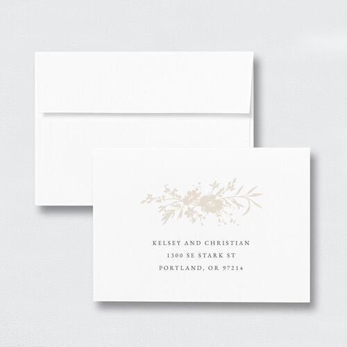 Gilded Wildflower Wedding Response Card Standard Envelopes White Standard Pure White Return Address