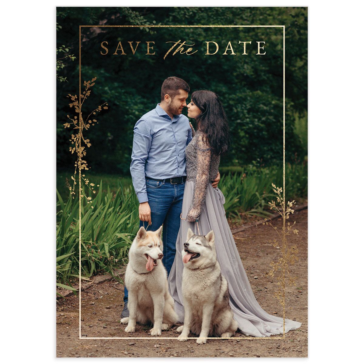Gilded Wildflower Save The Date Cards