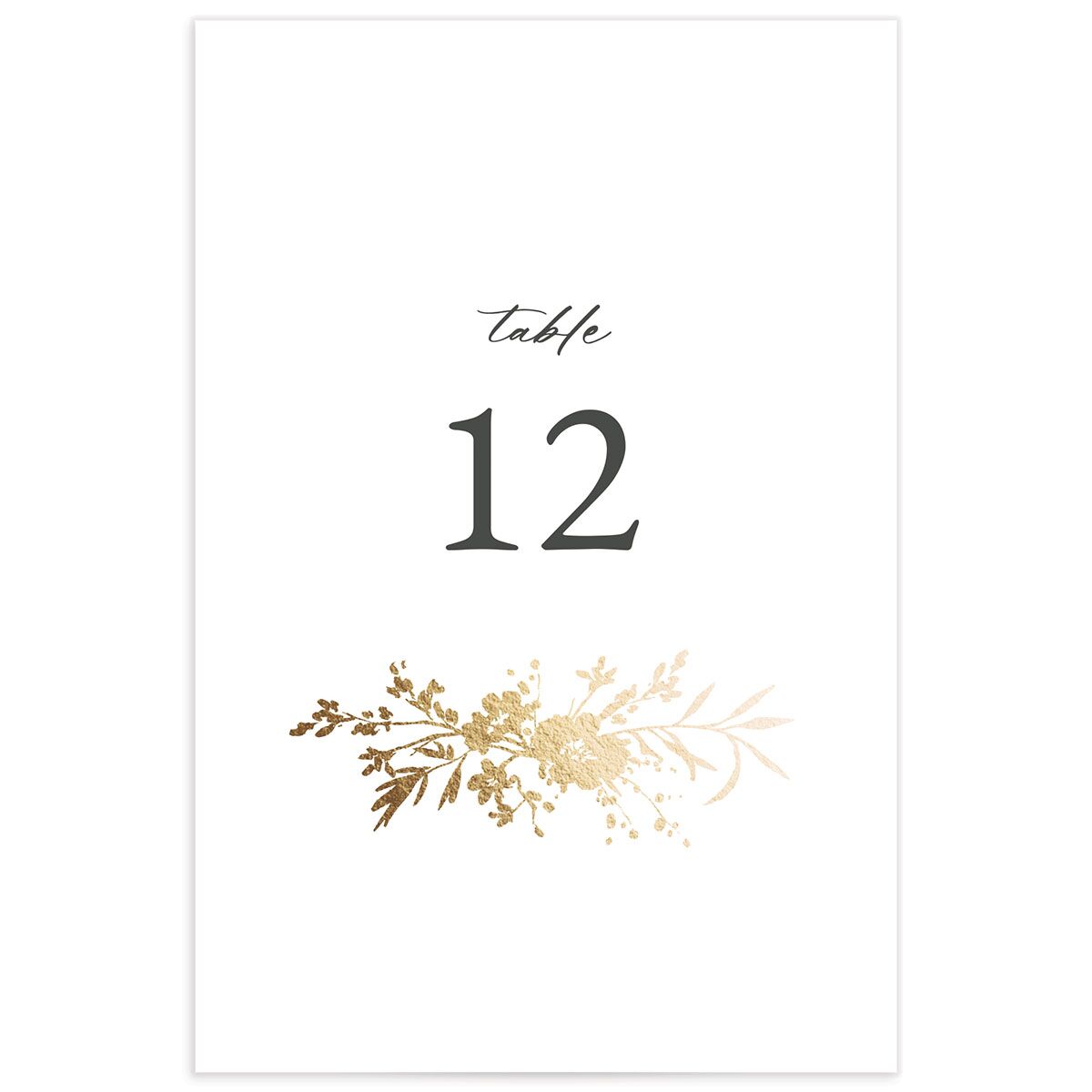 Gilded Wildflower Table Numbers