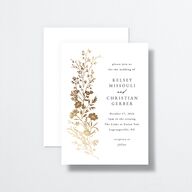 Gilded Wildflower Wedding Invitations Gold Pure White Signature No