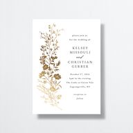 Gilded Wildflower Wedding Invitations Gold Pure White Signature No