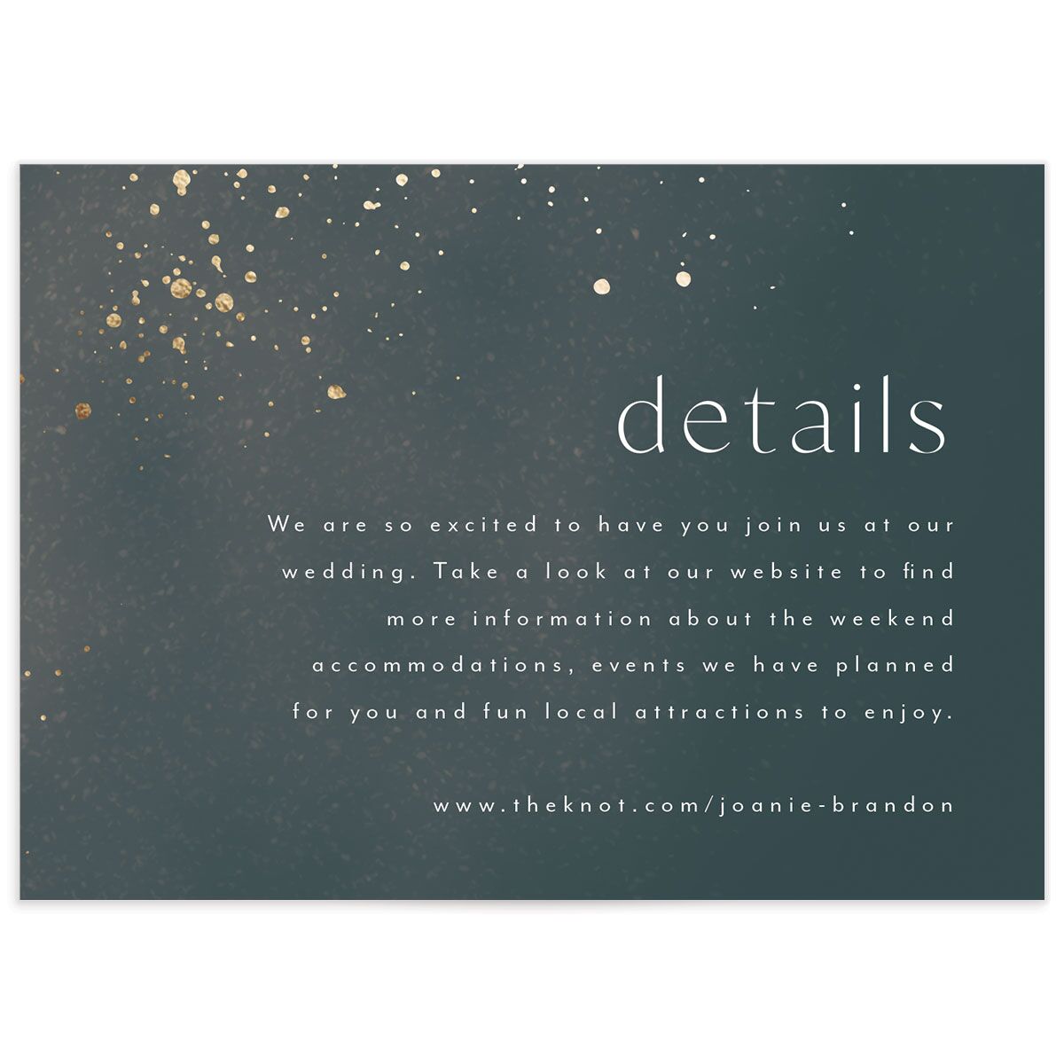Shimmer Dust Wedding Enclosure Cards