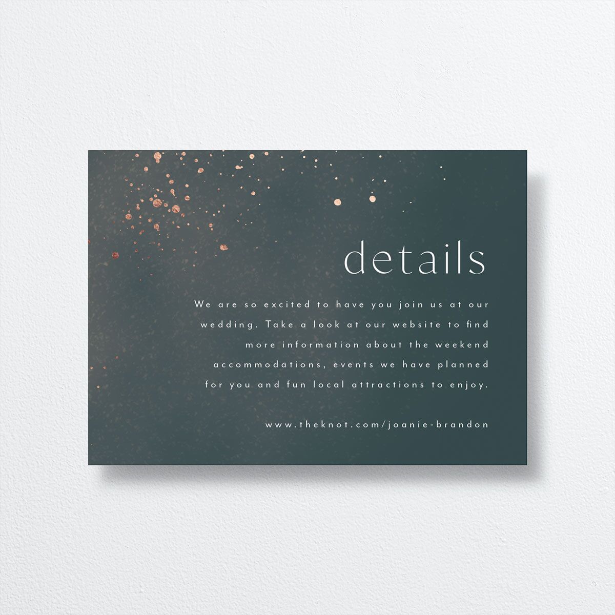 Shimmer Dust Wedding Enclosure Cards front