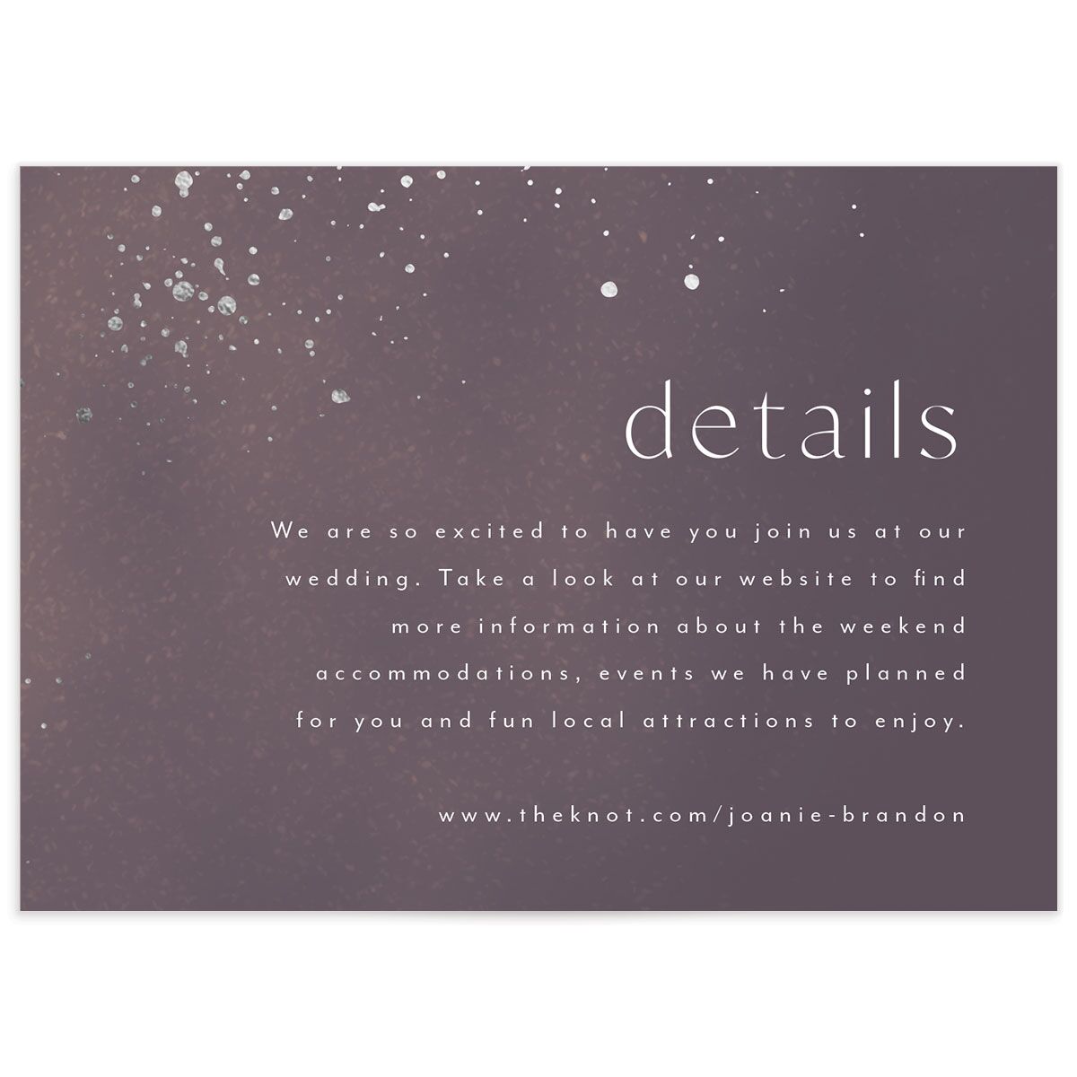 Shimmer Dust Wedding Enclosure Cards