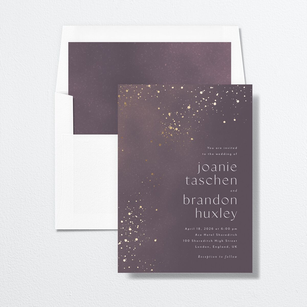 Shimmer Dust Standard Envelope Liners Standard Eggplant