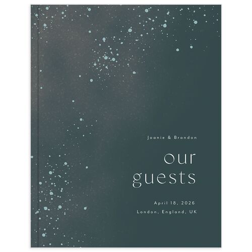 Shimmer Dust Wedding Guest Book Dark Emerald