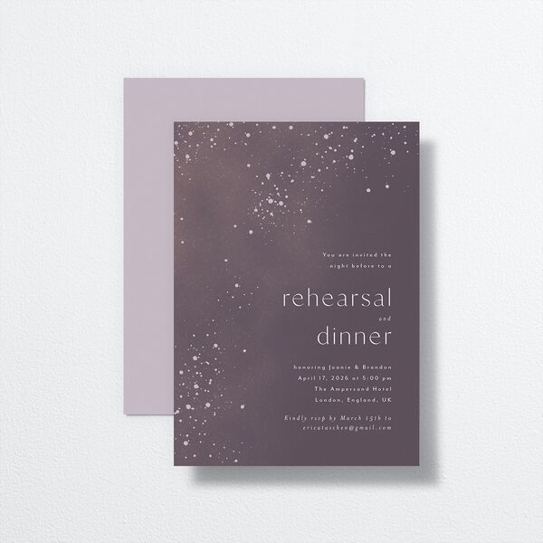 Shimmer Dust Rehearsal Dinner Invitations front-and-back