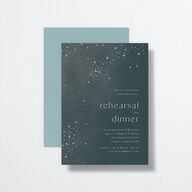 Shimmer Dust Rehearsal Dinner Invitations Dark Emerald Signature
