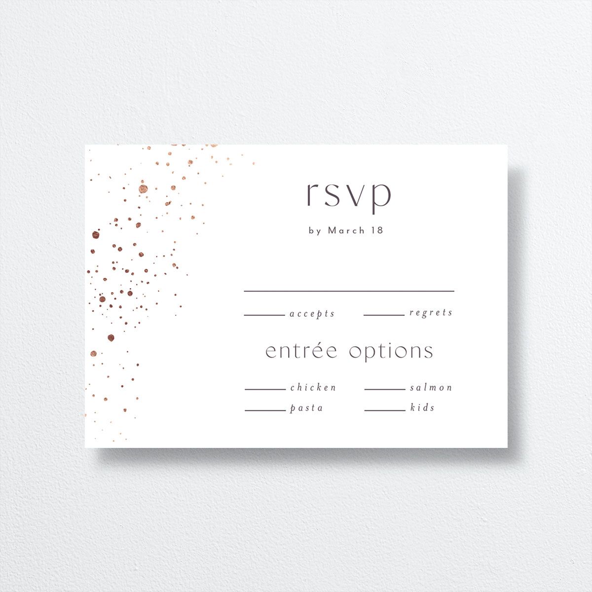 Shimmer Dust Wedding Response Cards front