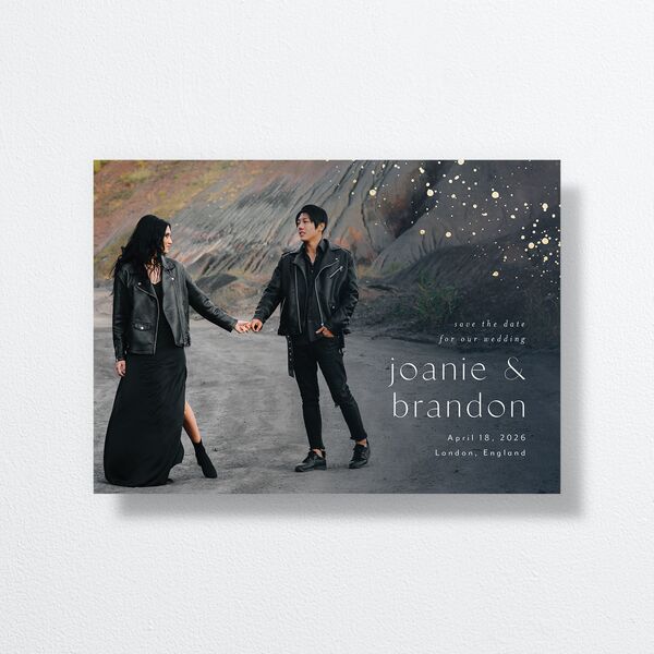 Shimmer Dust Save The Date Cards front