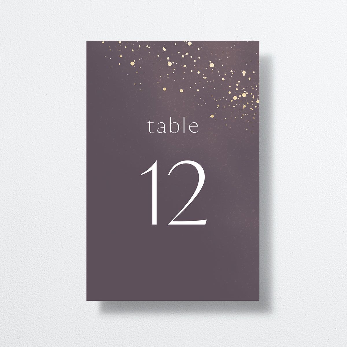 Shimmer Dust Table Numbers front in purple