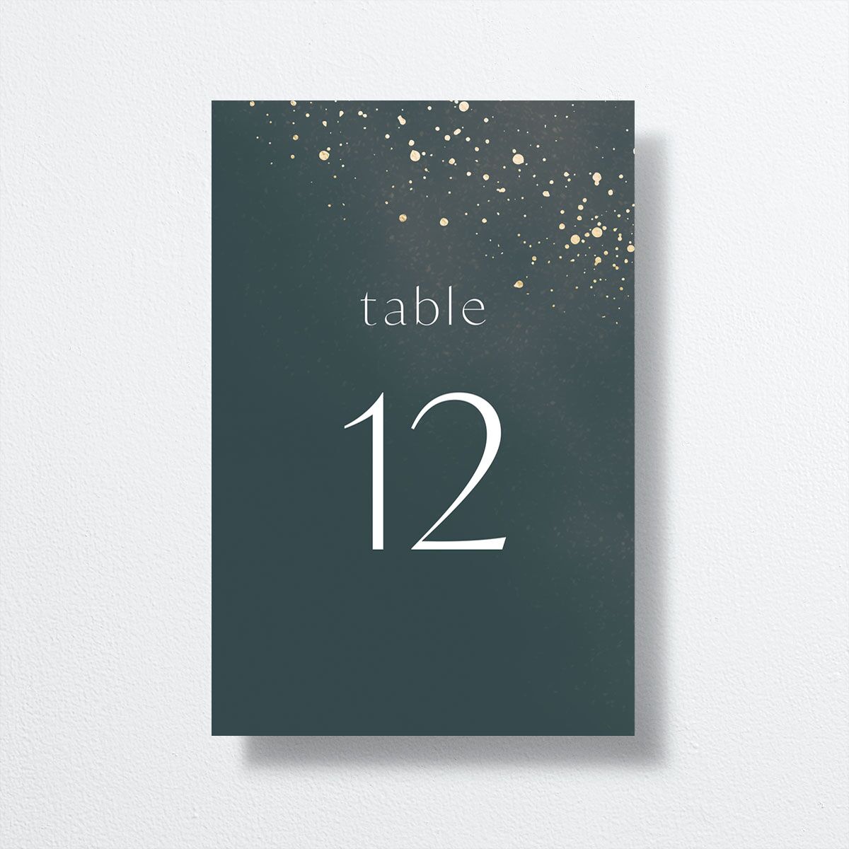 Shimmer Dust Table Numbers front in teal
