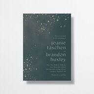 Shimmer Dust Wedding Invitations Gold Dark Emerald Signature No