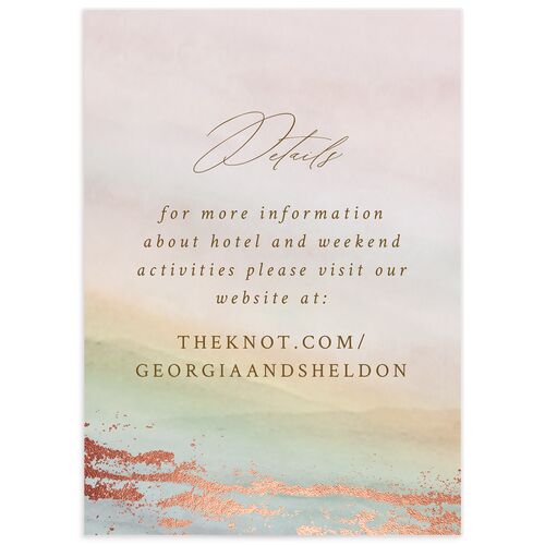 Ethereal Sunset Wedding Enclosure Cards Rose Gold Peach Fuzz Signature