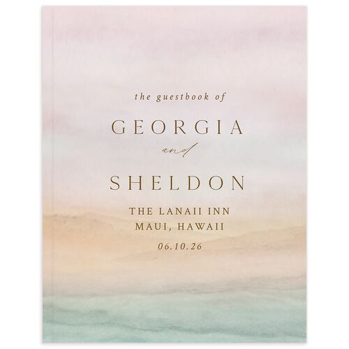 Ethereal Sunset Wedding Guest Book Peach Fuzz