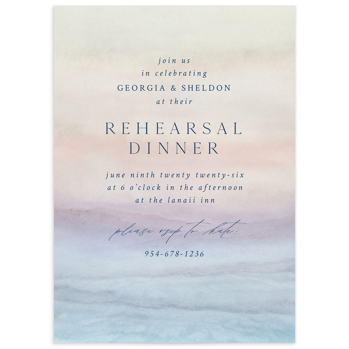 Ethereal Sunset Rehearsal Dinner Invitations