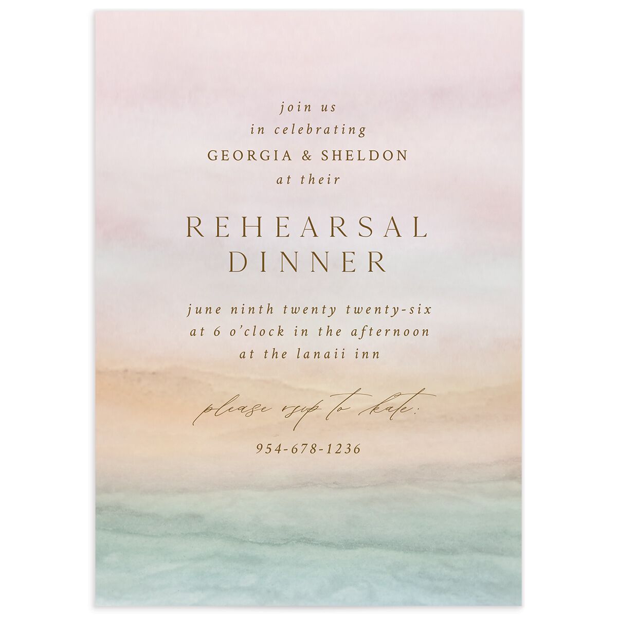 Ethereal Sunset Rehearsal Dinner Invitations