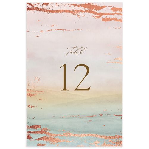 Ethereal Sunset Table Numbers Rose Gold Peach Fuzz Signature