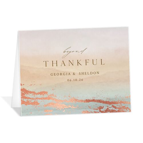 Ethereal Sunset Thank You Cards Rose Gold Peach Fuzz
