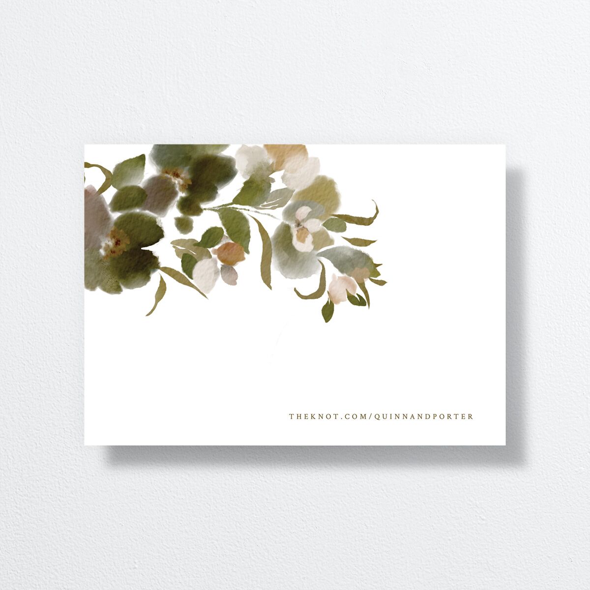 Glamorous Garland Save The Date Cards Gold Pure White Signature smooth Blank No