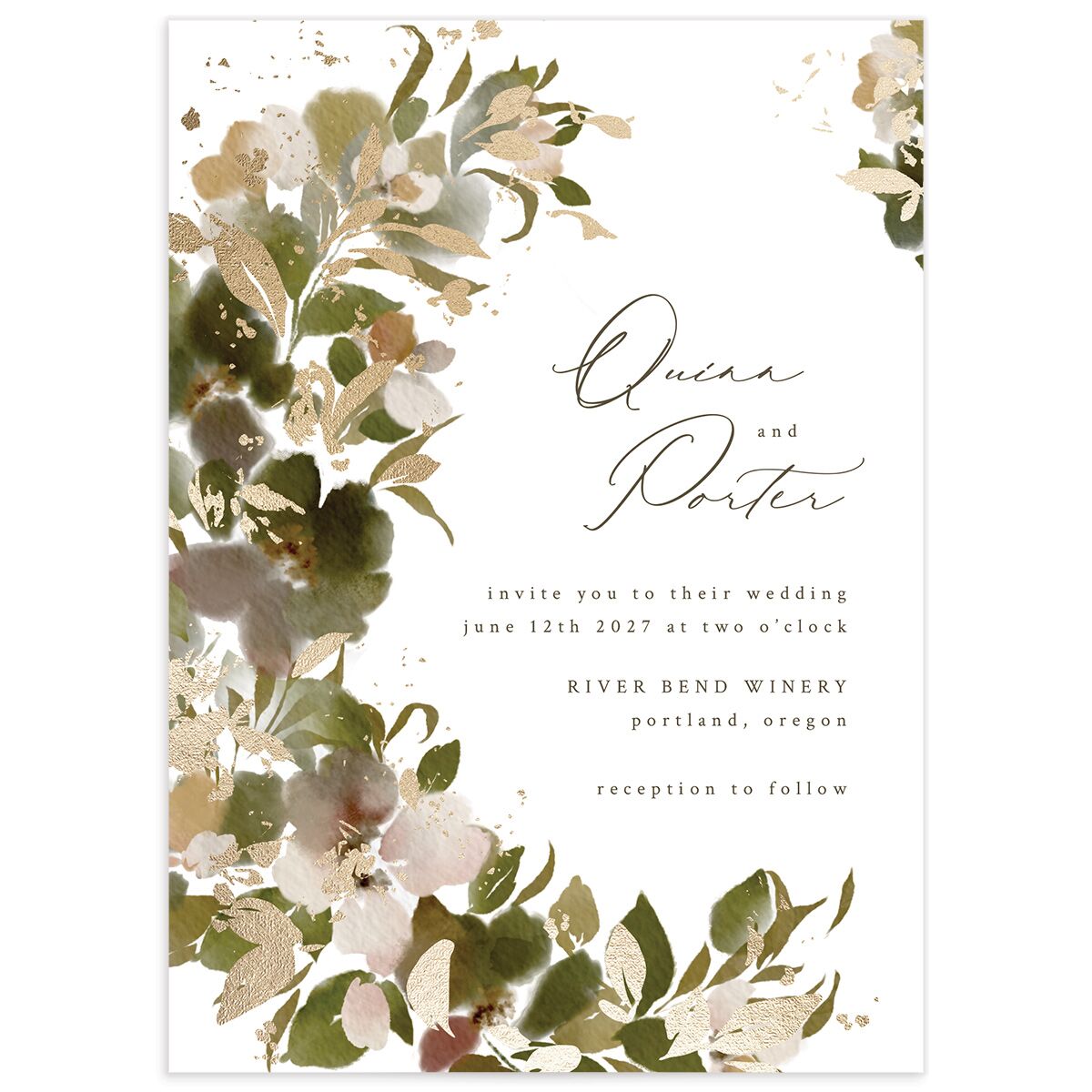 Glamorous Garland Wedding Invitations