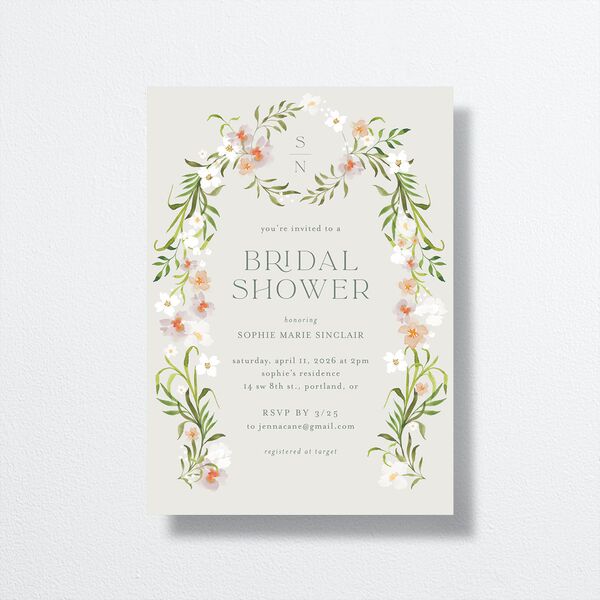 Wildflower Altar Bridal Shower Invitations Mist Signature