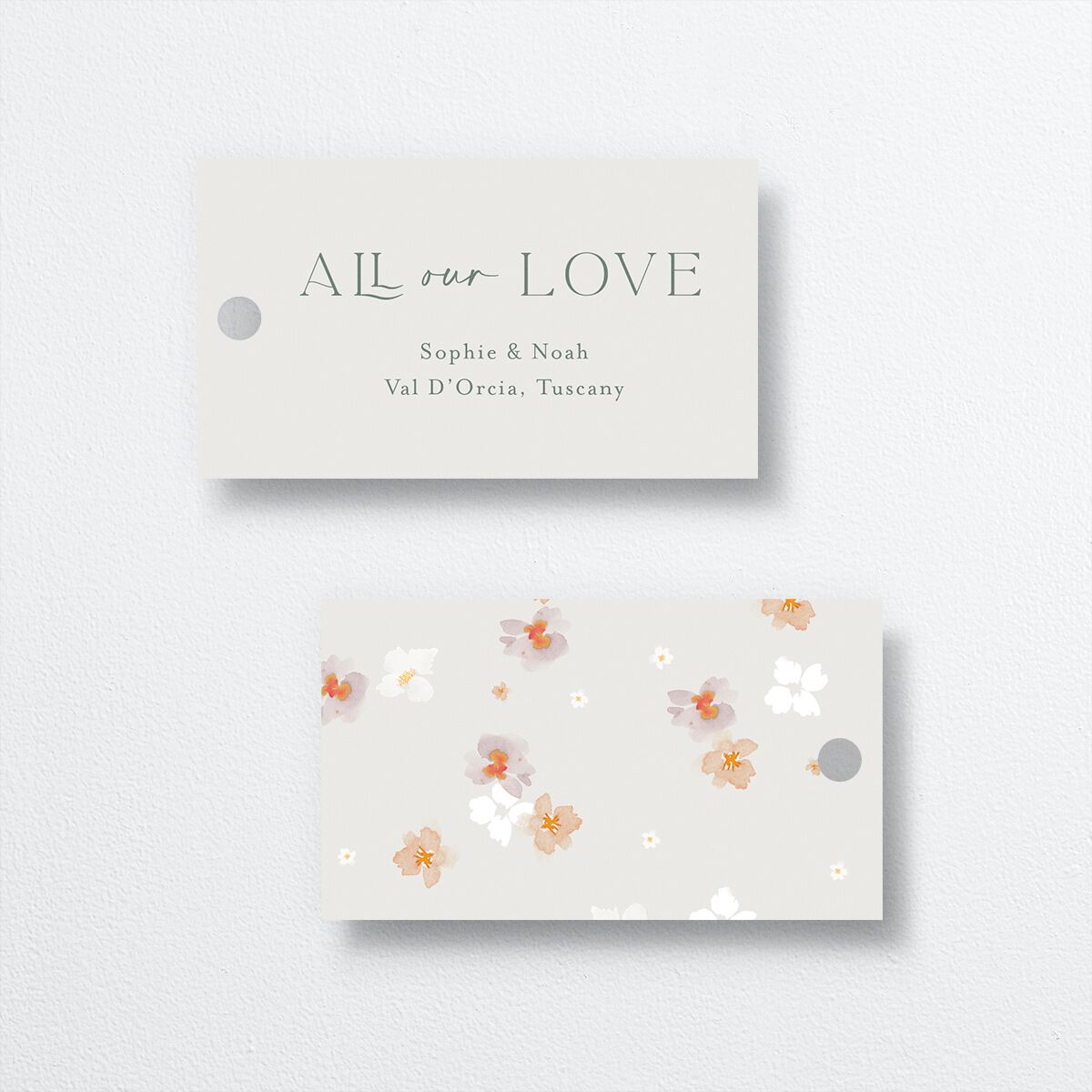 Wildflower Altar Favor Gift Tags Mist Signature