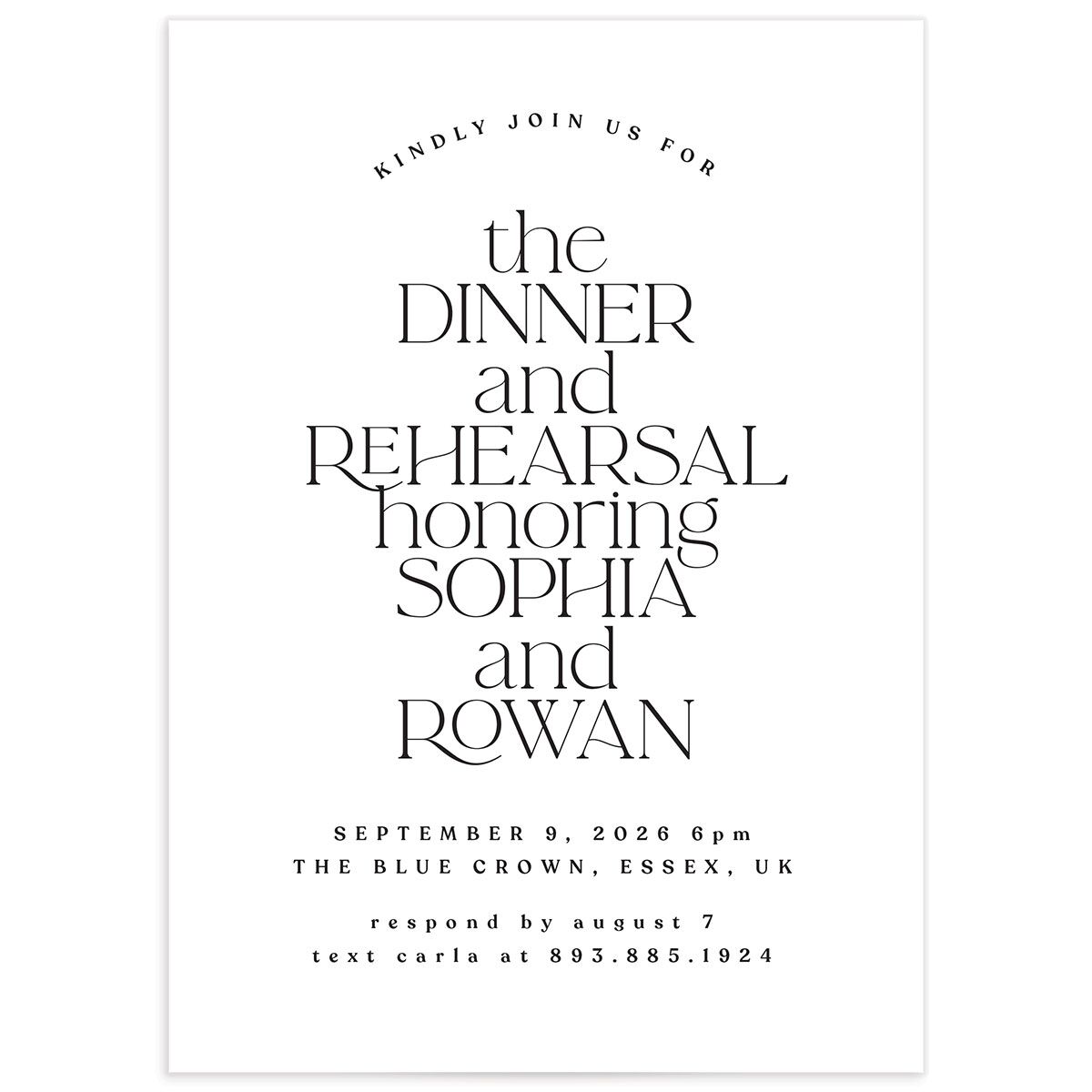 Classic Stack Rehearsal Dinner Invitations
