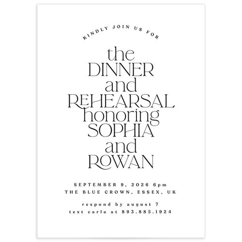 Classic Stack Rehearsal Dinner Invitations