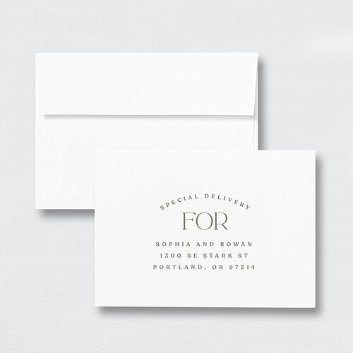 Classic Stack Wedding Response Card Standard Envelopes White Standard Dark Camo Return Address Signature