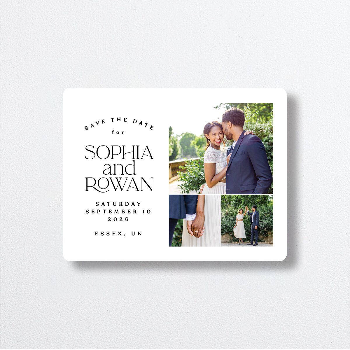 Classic Stack Save The Date Magnets Pure White Magnet Paper