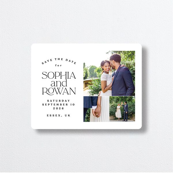 Classic Stack Save The Date Magnets Pure White Magnet Paper