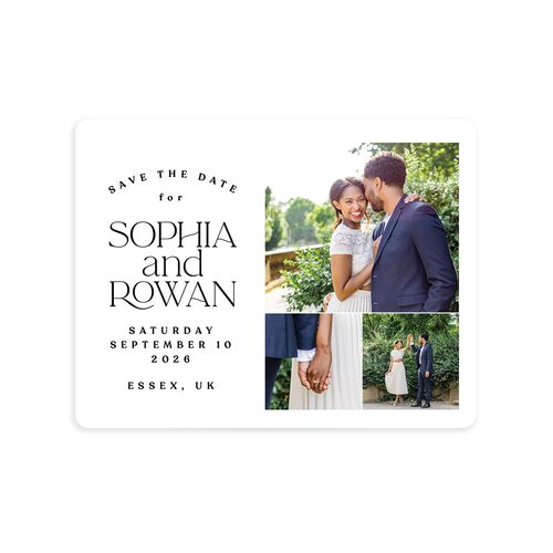 Classic Stack Save The Date Magnets Pure White Magnet Paper