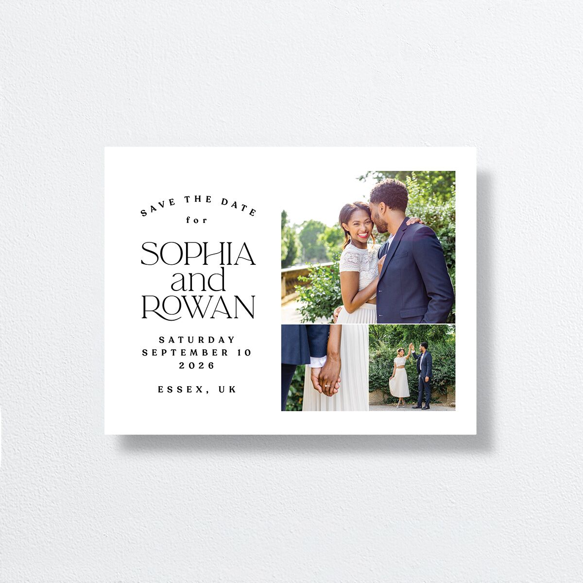 Classic Stack Save the Date Petite Cards front in White