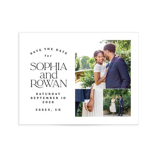 Classic Stack Save the Date Petite Cards - White
