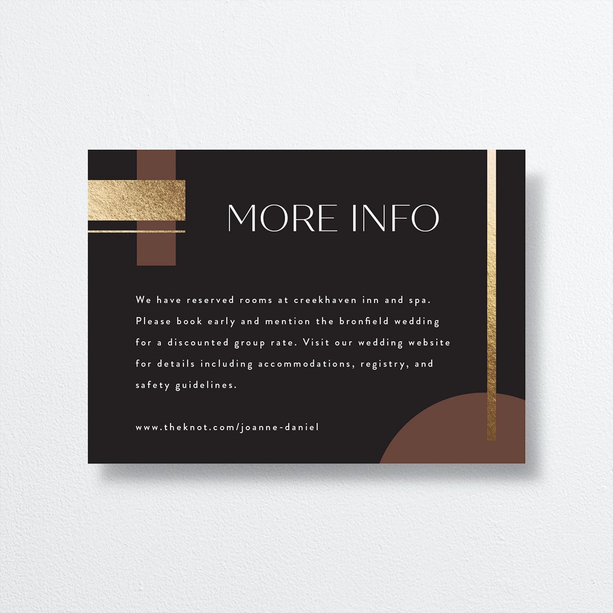Neo Accent Wedding Enclosure Cards front in brown