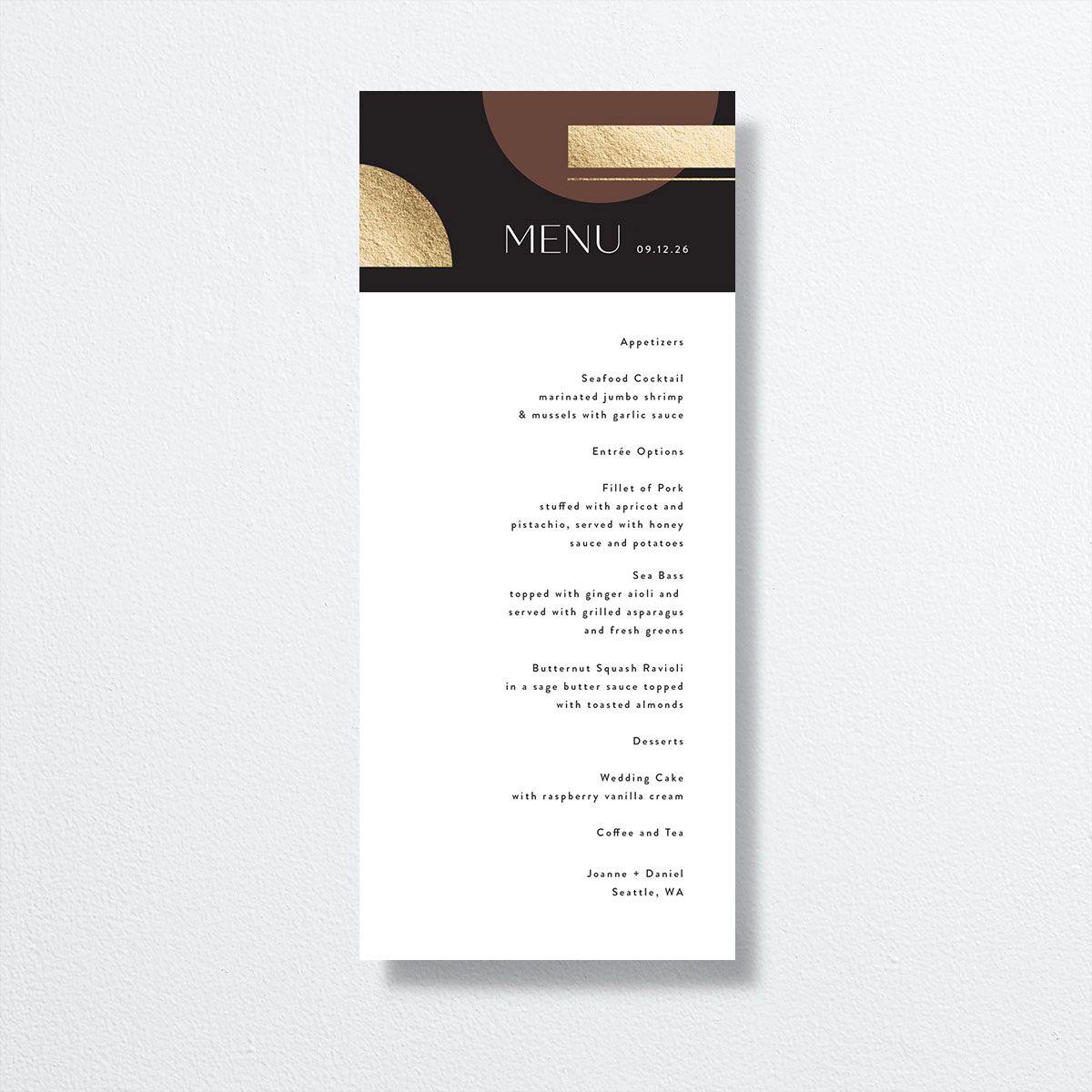 Neo Accent Menus front in brown