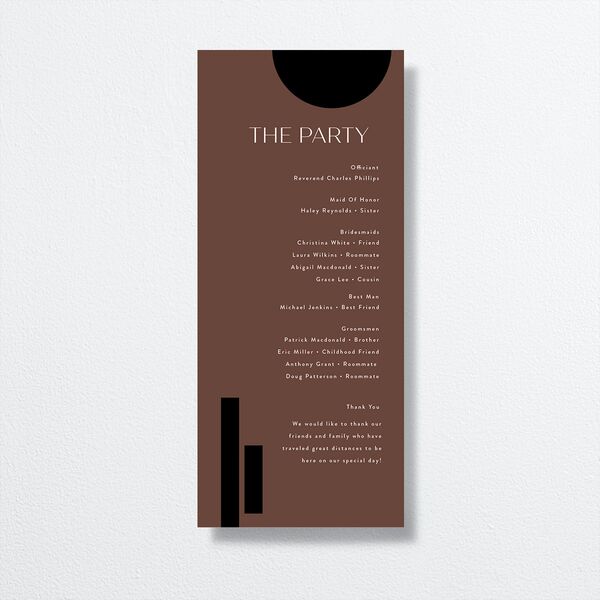 Neo Accent Wedding Programs back