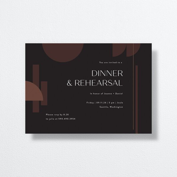 Neo Accent Rehearsal Dinner Invitations front
