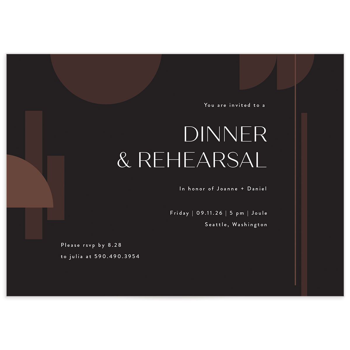 Neo Accent Rehearsal Dinner Invitations
