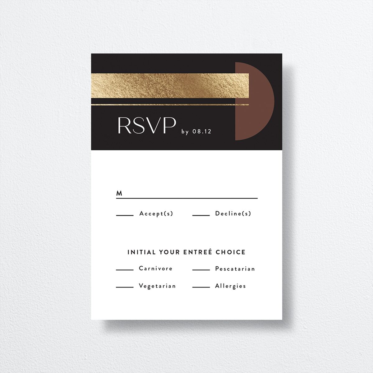 Neo Accent Wedding Response Cards front in brown