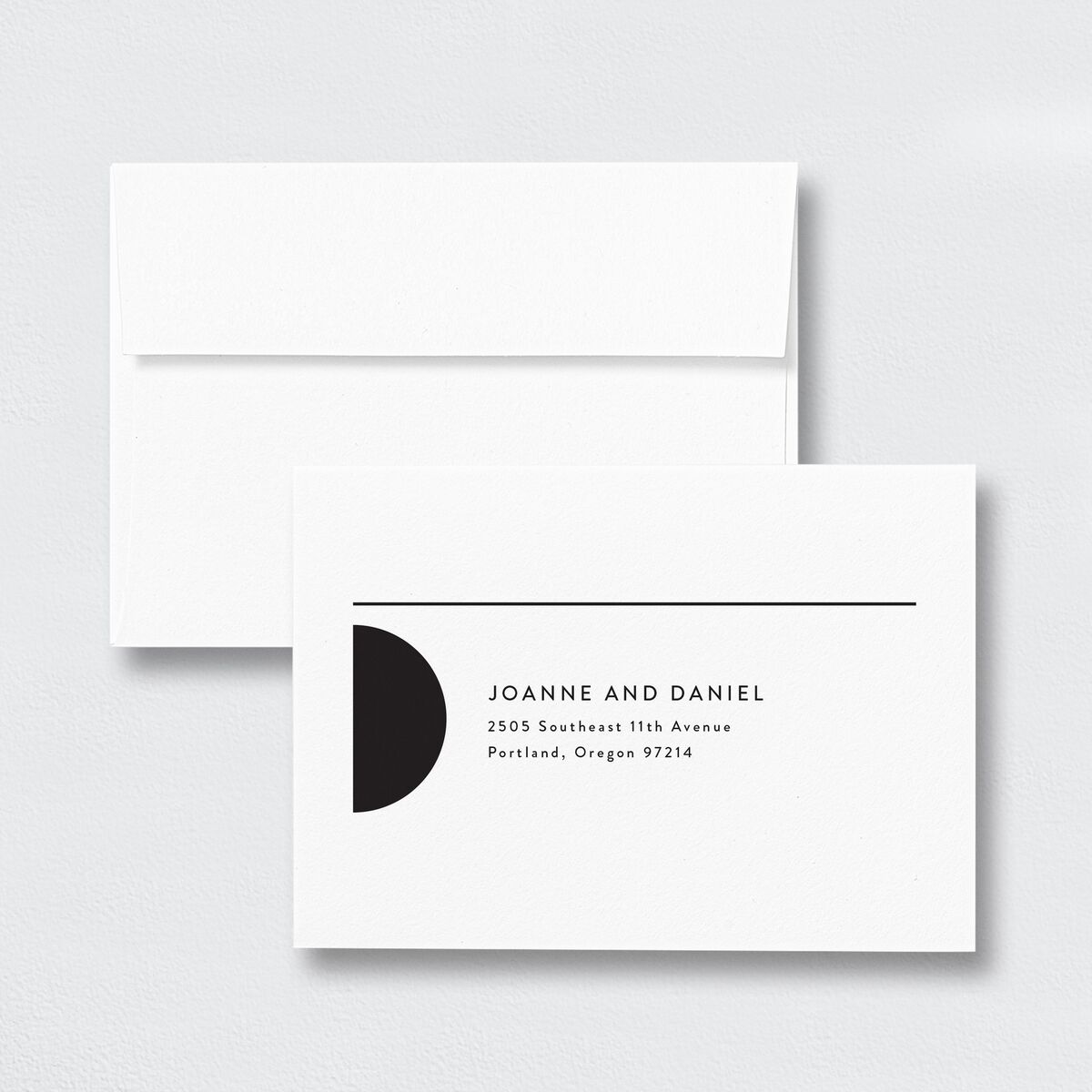 Neo Accent Wedding Response Card Standard Envelopes White Licorice Return Address Signature Standard