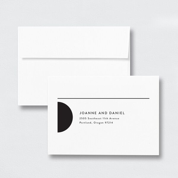 Neo Accent Wedding Response Card Standard Envelopes White Licorice Return Address Signature Standard
