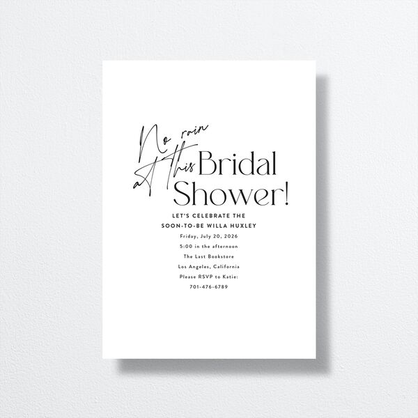 Happy Tears Bridal Shower Invitations front in Black