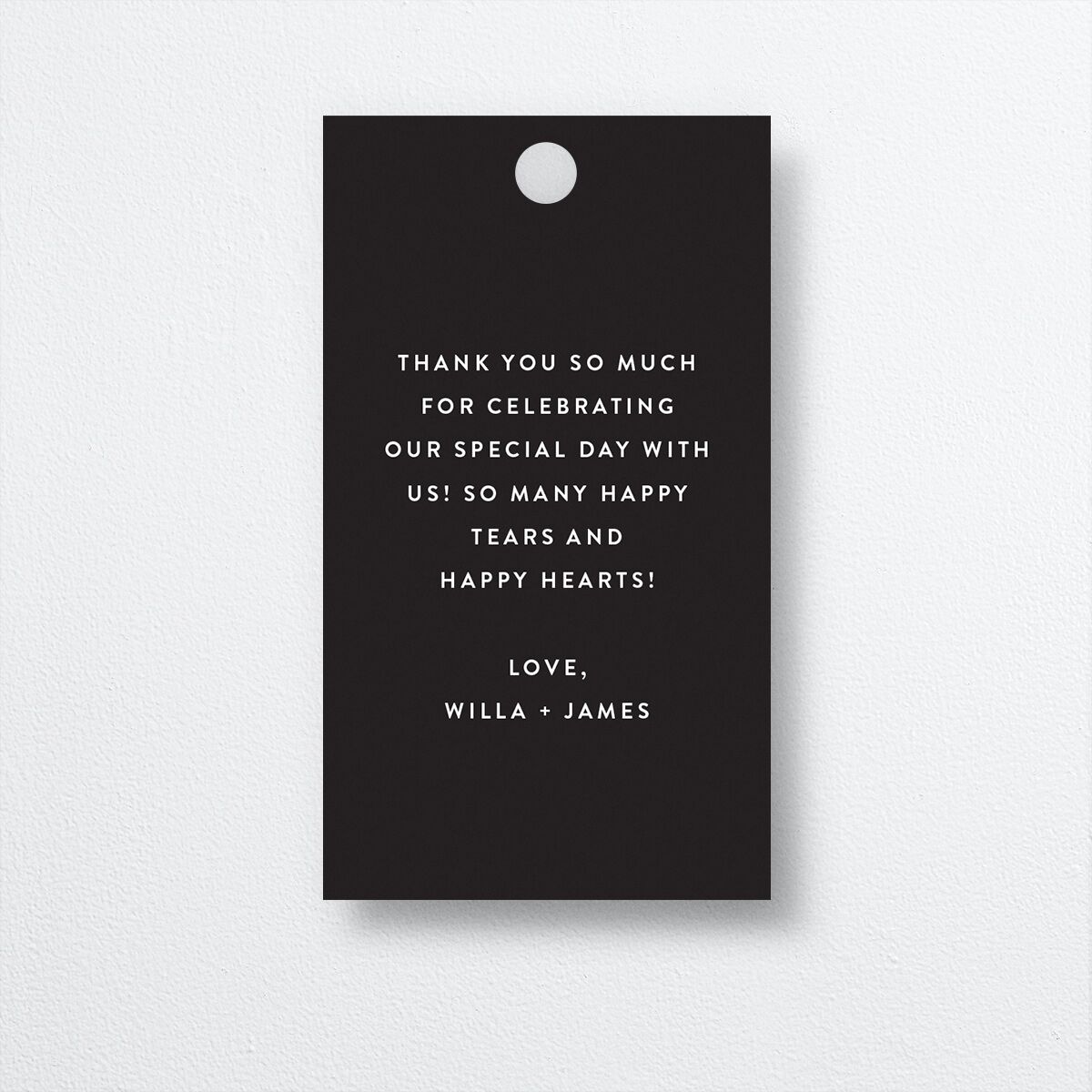 Happy Tears Favor Gift Tags back in Black