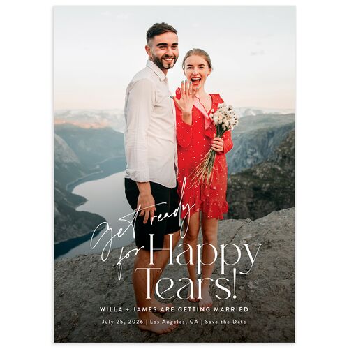 Happy Tears Save The Date Cards
