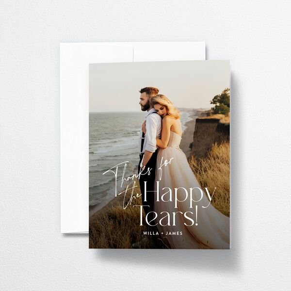 Happy Tears Thank You Cards front in Black