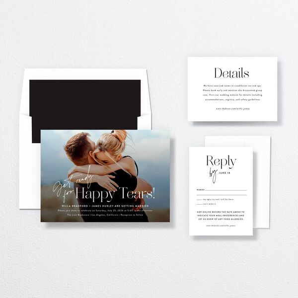 Happy Tears Wedding Invitations  Licorice Signature No