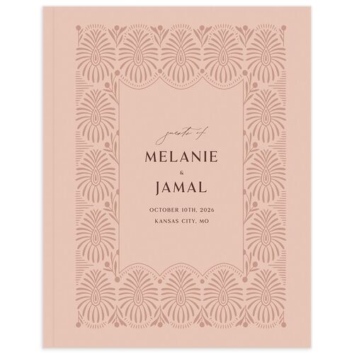 Woven Frame Wedding Guest Book Shy Pink