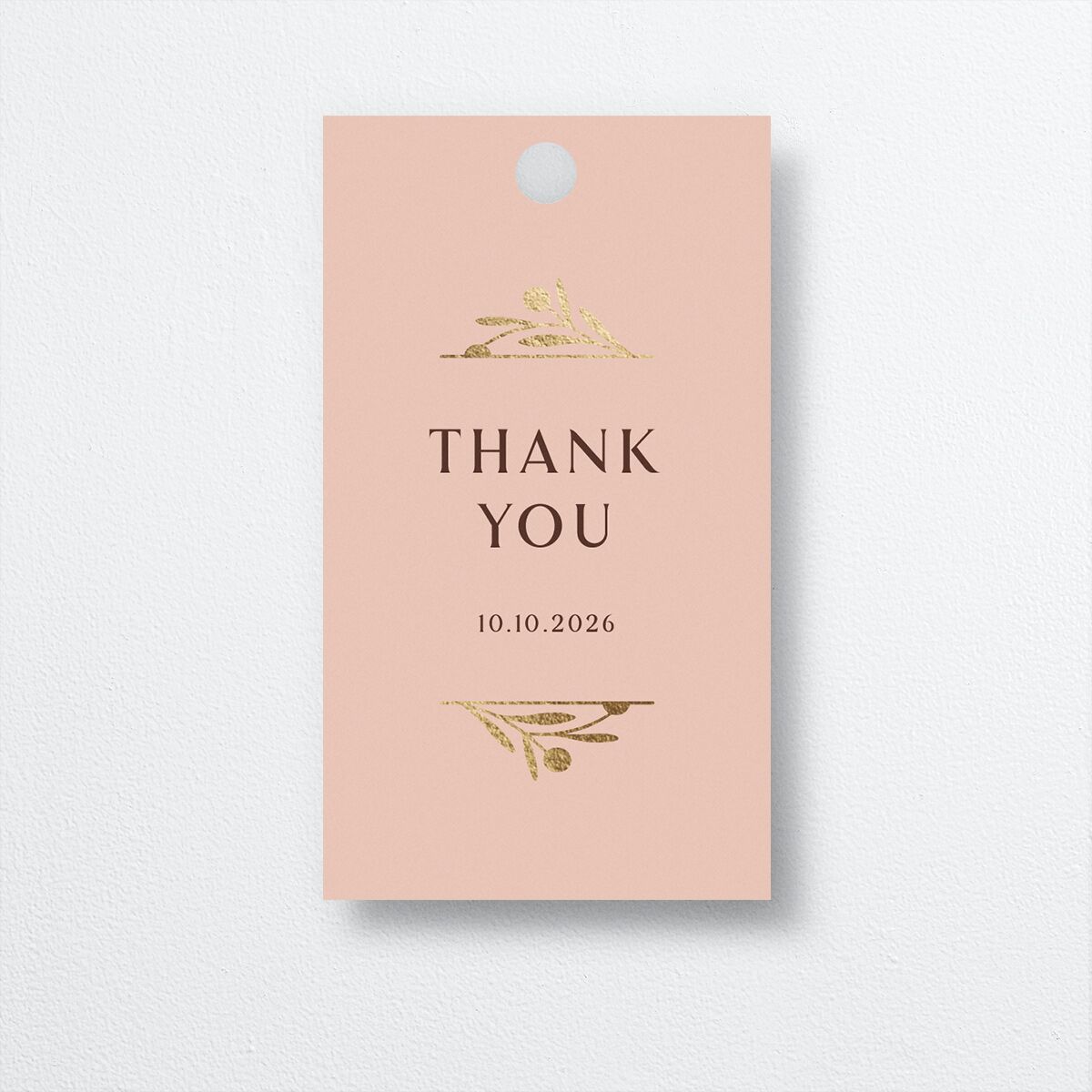 Woven Frame Favor Gift Tags Gold Shy Pink Signature